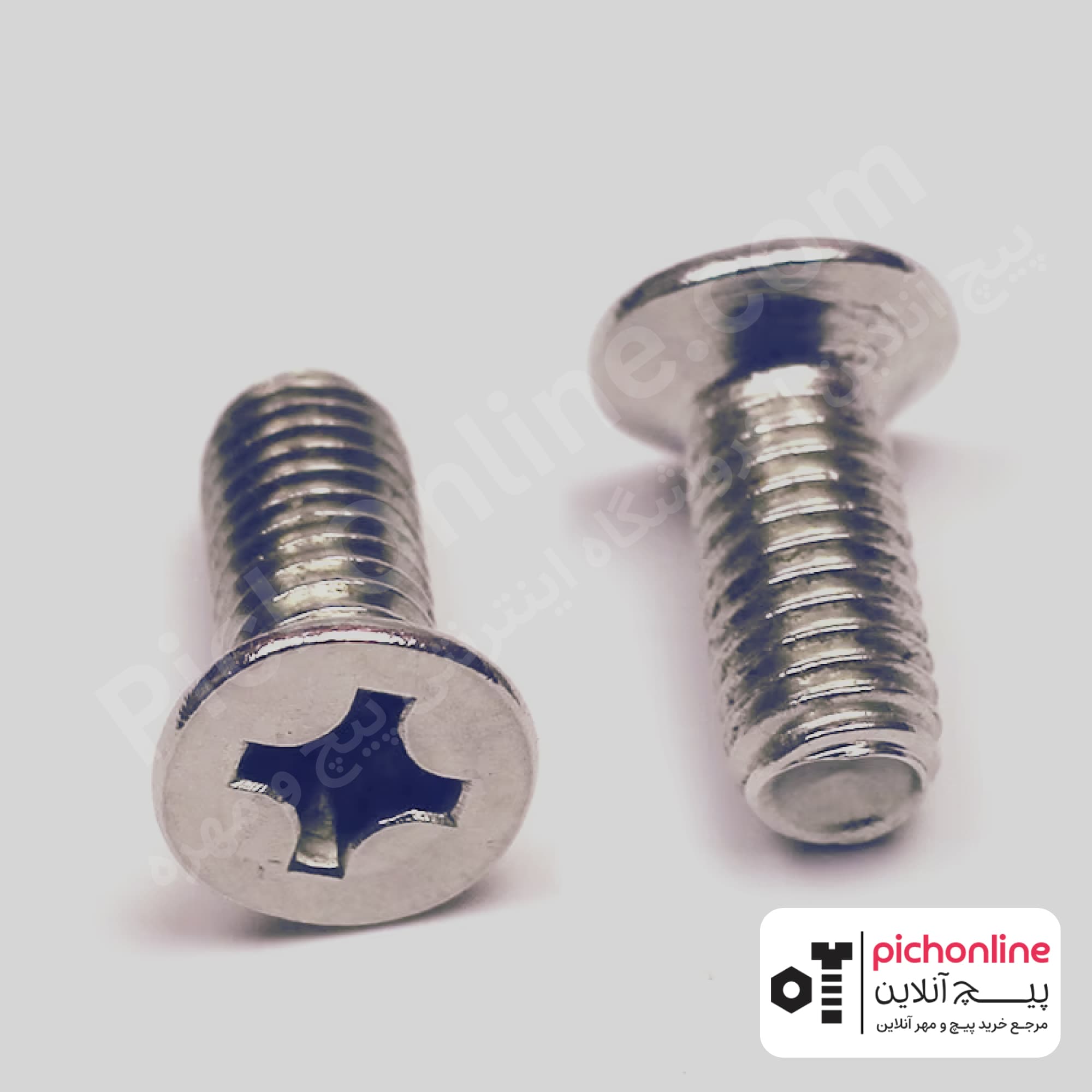 پیچ سرتخت چهارسو استیل (DIN 965)